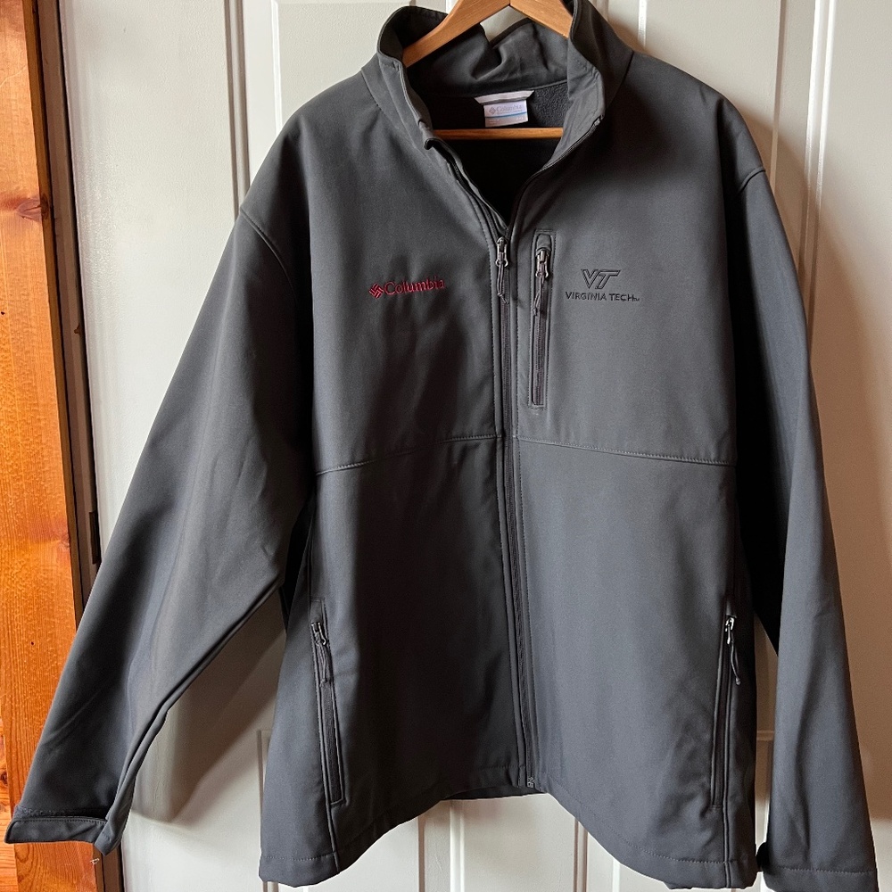 Mens Columbia Virginia Tech microfleece lined jacket, size XXL